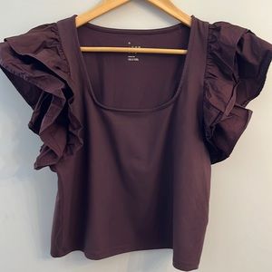 Ruffle sleeve top